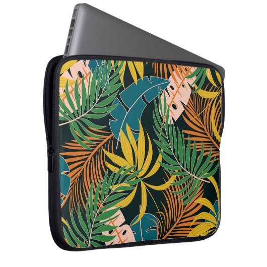 Summer Tropical Bright Pflanze Muster Laptopschutzhülle (Vorne Rechts)