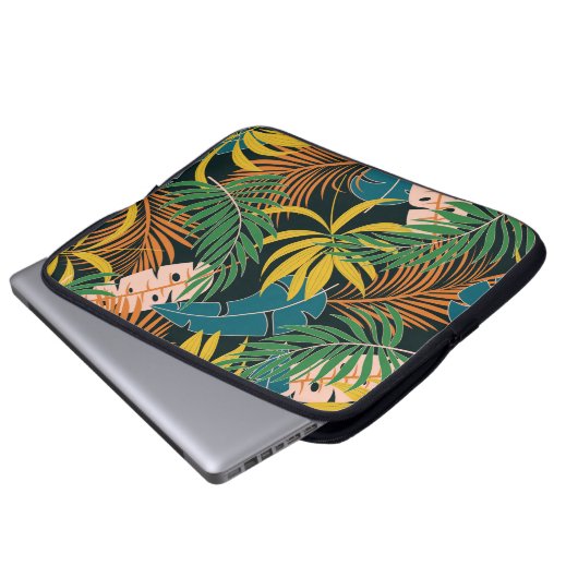 Summer Tropical Bright Pflanze Muster Laptopschutzhülle (Vorne Knopf)
