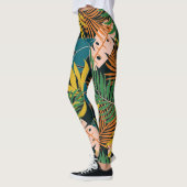 Summer Tropical Bright Pflanze Muster Leggings (Links)