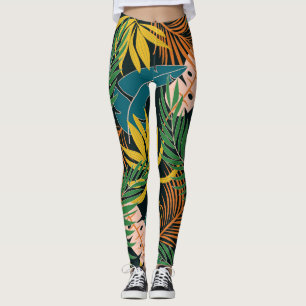 Summer Tropical Bright Pflanze Muster Leggings