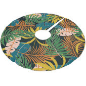 Summer Tropical Bright Pflanze Muster Polyester Weihnachtsbaumdecke (Schrägansicht)