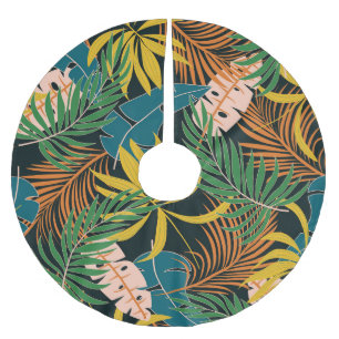 Summer Tropical Bright Pflanze Muster Polyester Weihnachtsbaumdecke