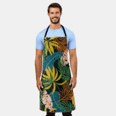 Summer Tropical Bright Pflanze Muster Schürze (Getragen)