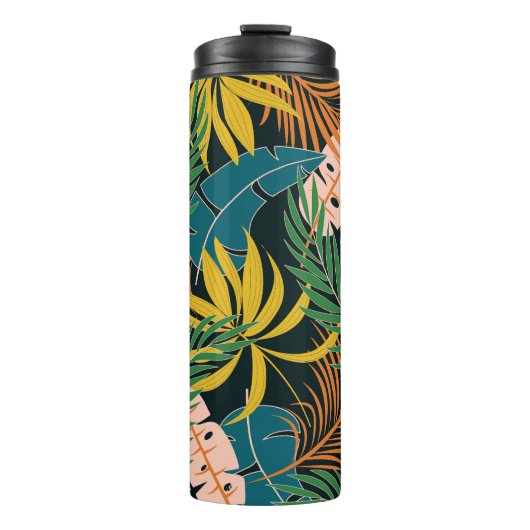 Summer Tropical Bright Pflanze Muster Thermosbecher (Vorderseite)