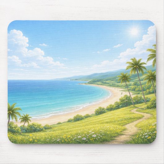 Summer Tropical Coast Mouse Pad Mousepad (Vorne)