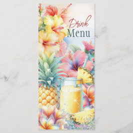 Summer Tropical Drinks Menu Menükarte