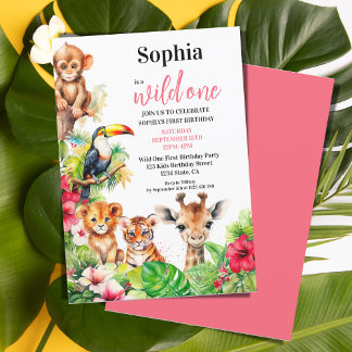 Summer Tropical Dschungel Hibiskus Wild Ein Geburt Einladung