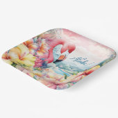 Summer Tropical Flamingo Luau Plate Design Pappteller (Gewinkelt)
