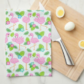 Summer Tropical Flamingo und Blumenmuster Geschirrtuch (Viertel Falte)
