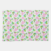 Summer Tropical Flamingo und Blumenmuster Geschirrtuch (Horizontal)