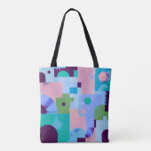 Summer Tropical Floral Tote Bag – Cute Blue Pink B Tasche (Rückseite)