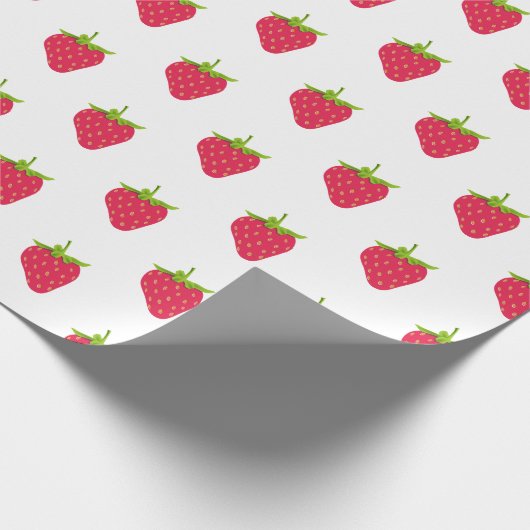 Summer Tropical Food Frucht Rote Erdbeere Geschenkpapier (Ecke)