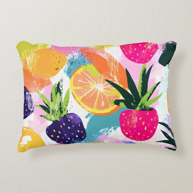 Summer Tropical Fruit Fiesta Dekokissen (Vorderseite)