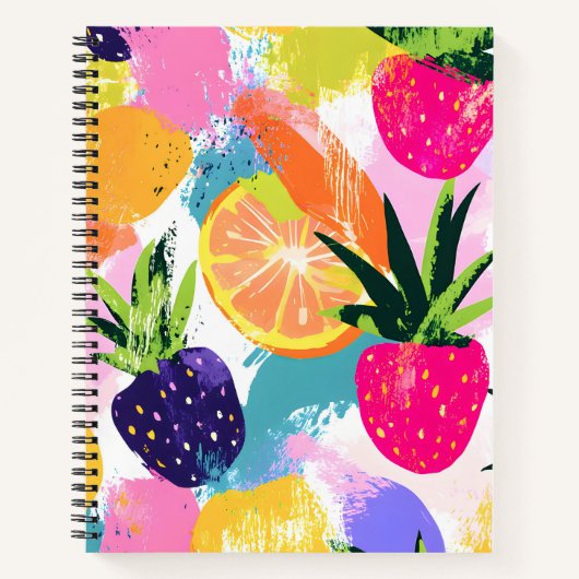 Summer Tropical Fruit Fiesta Notizblock (Vorderseite)