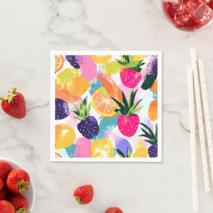 Summer Tropical Fruit Fiesta Serviette