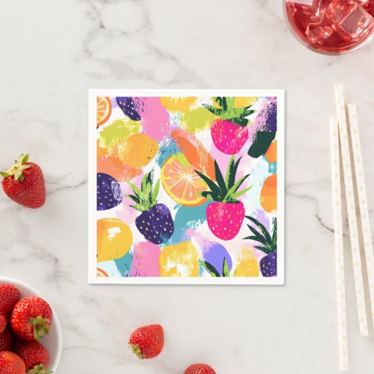 Summer Tropical Fruit Fiesta Serviette (Beispiel)