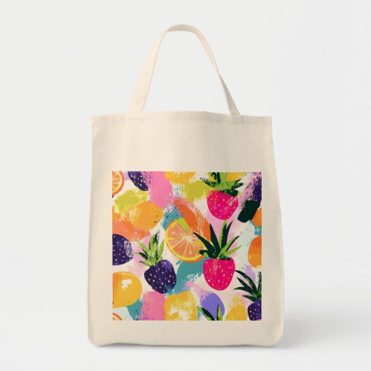 Summer Tropical Fruit Fiesta Tragetasche (Vorne)