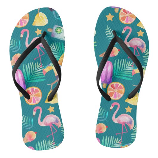 Summer Tropical Fun Aquamarines Muster Badesandalen (Fußbett)