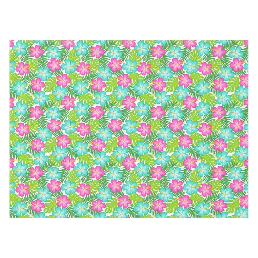 Summer Tropical Hawaiian Floral Pattern Tischdecke (Vorderseite (Horizontal))