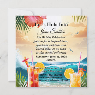 Summer Tropical Luau Beach Party 21. Geburtstag