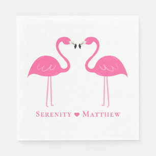 Summer Tropical Niedlich Pink Flamingo Wedding Nap Serviette