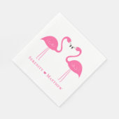 Summer Tropical Niedlich Pink Flamingo Wedding Nap Serviette (Ecke)