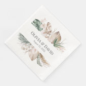 Summer Tropical Orchid und Monstera Paper Napkin Serviette (Ecke)
