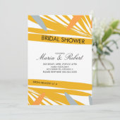 Summer Tropical Palm Abstrakt Gelbes Brautparty Einladung (Stehend Vorderseite)