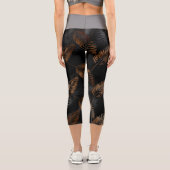 Summer Tropical Palm Blätter Muster Capri Leggings (Rückseite)