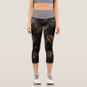Summer Tropical Palm Blätter Muster Capri Leggings (Vorderseite)