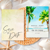 Summer Tropical Palm Tree Beach Hochzeit Save The Date