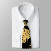 Summer tropical palm tree leaves seamless pattern krawatte (Gebunden)