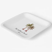 Summer Tropical Palm Trees Swim Pool Party Pappteller (Gewinkelt)