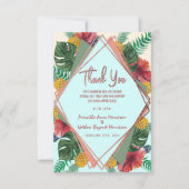 Summer Tropical Pineapa Blätter Blumendanke Dankeskarte (Vorderseite)