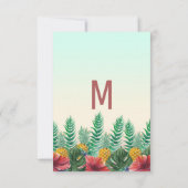 Summer Tropical Pineapa Blätter Blumendanke Dankeskarte (Rückseite)