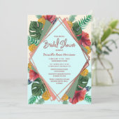 Summer Tropical Pineapse Brautparty Einladung (Stehend Vorderseite)