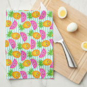 Summer Tropical Pineapse & Watermelon Muster Geschirrtuch (Viertel Falte)