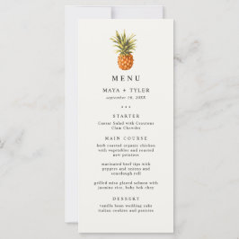 Summer Tropical Pineapses Muster Wedding Menü