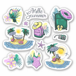 Summer Tropical Travel Vinyl Stickers Aufkleber