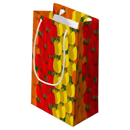 Summer Tulip Field Kleine Geschenktüte (Rückseite Schrägansicht)