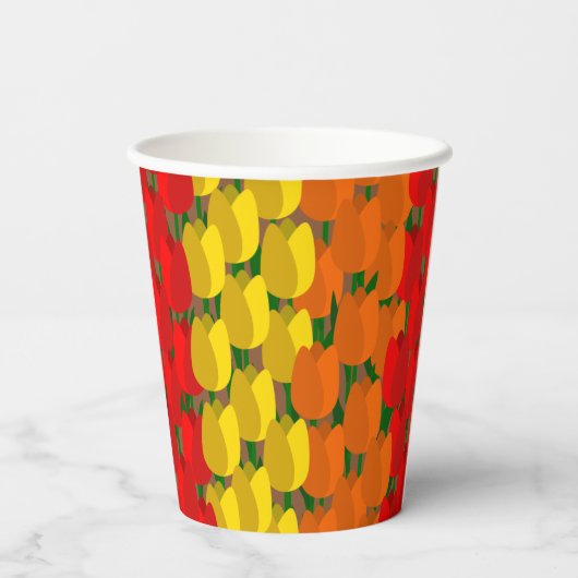 Summer Tulip Field Pappbecher (Rückseite)