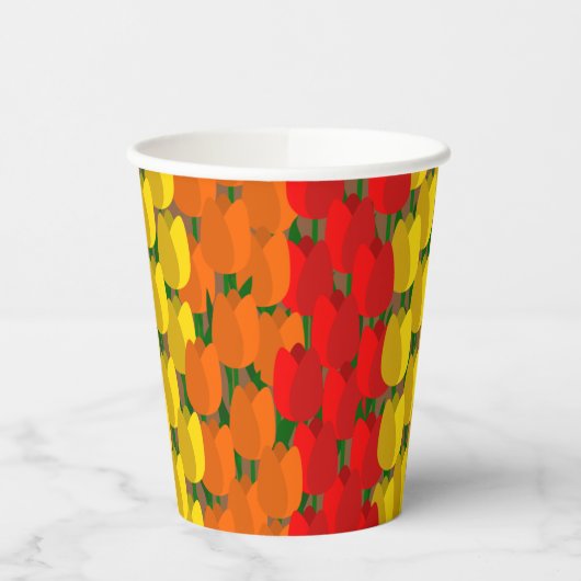 Summer Tulip Field Pappbecher (Links)