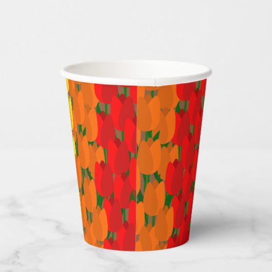 Summer Tulip Field Pappbecher (Rechts)