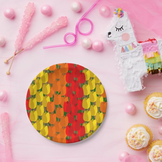 Summer Tulip Field Pappteller (Party)