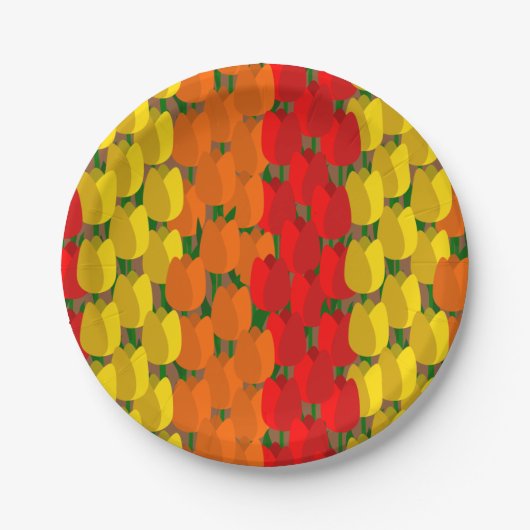 Summer Tulip Field Pappteller (Vorderseite)