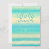 Summer Turquoise Beach Neutral Baby Dusche laden e Einladung (Vorderseite)