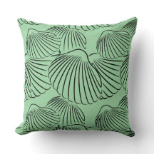 Summer Turquoise Green & Black Seashell Throw Kiss