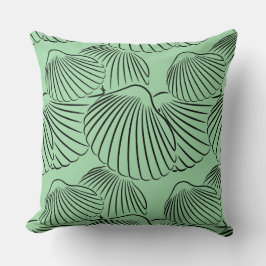 Summer Turquoise Green & Black Seashell Throw Kiss Kissen