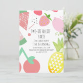 Summer Tutti Fruitti tropische riesige Früchte Einladung (Stehend Vorderseite)