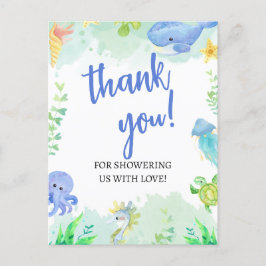 Summer under Sea Baby Shower Danke Postkarte